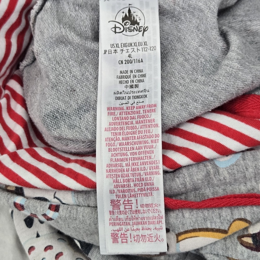 Disney Parks Men Sleepwear XL Gray One‎ Piece Pajamas Mickey Jumpsuit - Picture 3 of 15